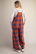 Load image into Gallery viewer, EASEL PLAID WASHED OVERALLS
