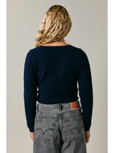 Load image into Gallery viewer, LE LIS LONG SLEEVE WRAP CROP SWEATER
