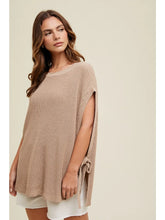 Load image into Gallery viewer, WISHLIST OVERSIZED SWEATER VEST WITH SIDE SELF TIE STRAPS MOCHA
