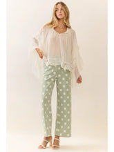 Load image into Gallery viewer, Polka dot high-rise wide leg pants with front button closure
