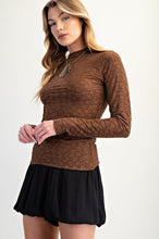 Load image into Gallery viewer, EASEL BURNOUT LACE FITTED TOP
