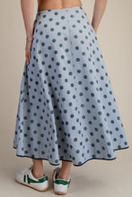 Load image into Gallery viewer, EASEL TIE WAISTED POLKA DOTS LINEN FLARE MAXI SKIRT
