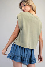 Load image into Gallery viewer, EESOME MINERAL WASHED SIDE BUTTON PANEL TOP
