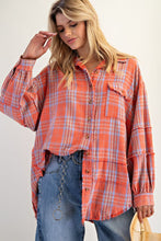 Load image into Gallery viewer, EASEL WASHED PLAID SHIRT TUNIC
