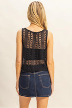 Load image into Gallery viewer, HYFVE CROCHET BUTTON SIDES CROP SLEEVELESS BOXY TANK
