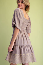 Load image into Gallery viewer, EASEL EMBROIDERY DETAILING WOVEN DRESS
