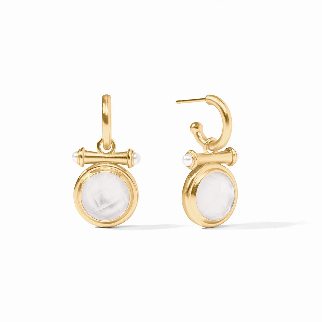 JULIE VOS TS BAMBOO HOOP AND CHARM EARRING