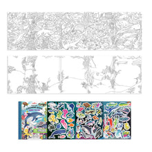 Load image into Gallery viewer, Eeboo Under the Sea Fold-Out Coloring Book with Stickers
