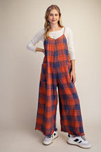 Load image into Gallery viewer, EASEL PLAID WASHED OVERALLS
