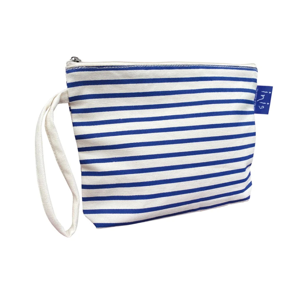 INIS BLUE STRIPED COSMETIC BAG