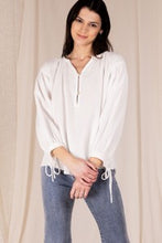 Load image into Gallery viewer, BEFORE YOU COLLECTION GAUZE BALLOON SLEEVE LOOP BUTTON CLOSURE
