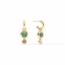 Load image into Gallery viewer, JULIE VOS RAINBOW DUO HOOP AND CHARM EARRING
