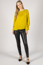 Load image into Gallery viewer, BEFORE YOU COLLECTION SATIN PLEATED LONG SLEEVE BLOUSE
