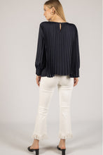 Load image into Gallery viewer, BEFORE YOU COLLECTION SATIN PLEATED LONG SLEEVE BLOUSE
