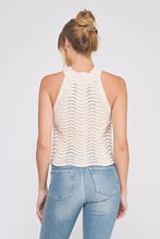 Load image into Gallery viewer, ALLIE ROSE WAVY AND SCALLOP PATTERN KNIT HALTER TANK
