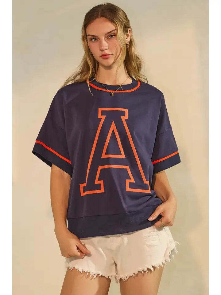 ODDI OVERSIZED GAME DAY SHORT SLEEVE SWEATSHIRT