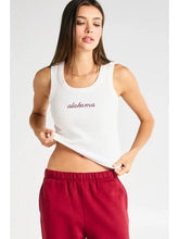 Load image into Gallery viewer, BUCKETLIST COLLEGIATE EMBROIDERED RIBBED TANK TOP
