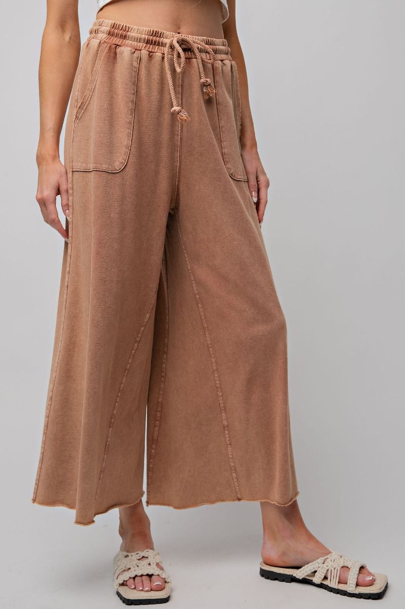 EASEL WASHED TERRY KNIT WIDE PANTS
