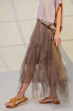 Load image into Gallery viewer, EASEL FAIRY MESH MAXI SKIRT IN OLIVE GREY
