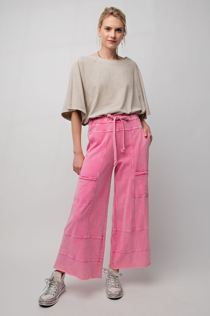 EASEL MINERAL WASHED TERRY KNIT PANTS