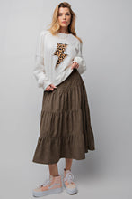 Load image into Gallery viewer, EASEL BOHO STYLE CORDUROY MIDI SKIRT
