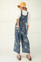 Load image into Gallery viewer, EASEL FLORAL PRINT WASHED DENIM JUMPSUIT PANTS
