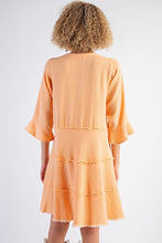 Load image into Gallery viewer, EASEL MINERAL WASHED COTTON GAUZE BUTTON DOWN TIERED DRESS
