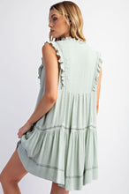 Load image into Gallery viewer, EASEL SLEEVELESS TIERED RUFFLE GAUZE DRESS
