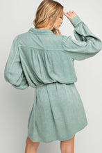 Load image into Gallery viewer, EASEL MINERAL WASHED BUTTON DOWN TUNIC DRESS
