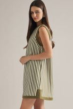 Load image into Gallery viewer, ENTRO STRIPED SLEEVELESS MINI DRESS
