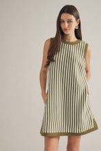 Load image into Gallery viewer, ENTRO STRIPED SLEEVELESS MINI DRESS
