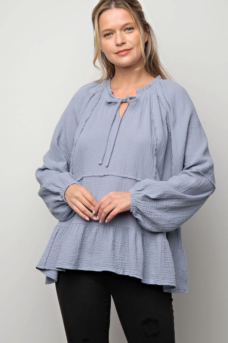 EASEL COTTON GAUZE TUNIC TOP