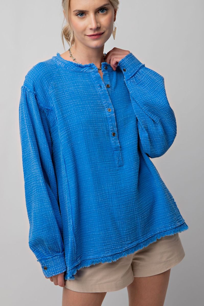 EASEL WASHED COTTON GAUZE TOP