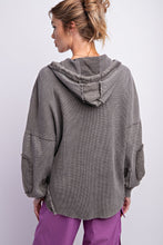 Load image into Gallery viewer, EASEL WASHED THERMAL BUTTON DOWN HOODIE
