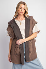 Load image into Gallery viewer, EASEL MINERAL WASHED TERRY KNIT HOODED VEST
