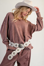 Load image into Gallery viewer, EASEL DEEP V NECK WASHED TERRY PULLOVER
