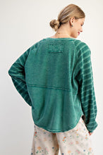 Load image into Gallery viewer, EASEL STRIPED LONG SLEEVE WASHED TERRY PULLOVER
