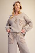 Load image into Gallery viewer, EASEL WASHED THERMAL KNIT PULLOVER
