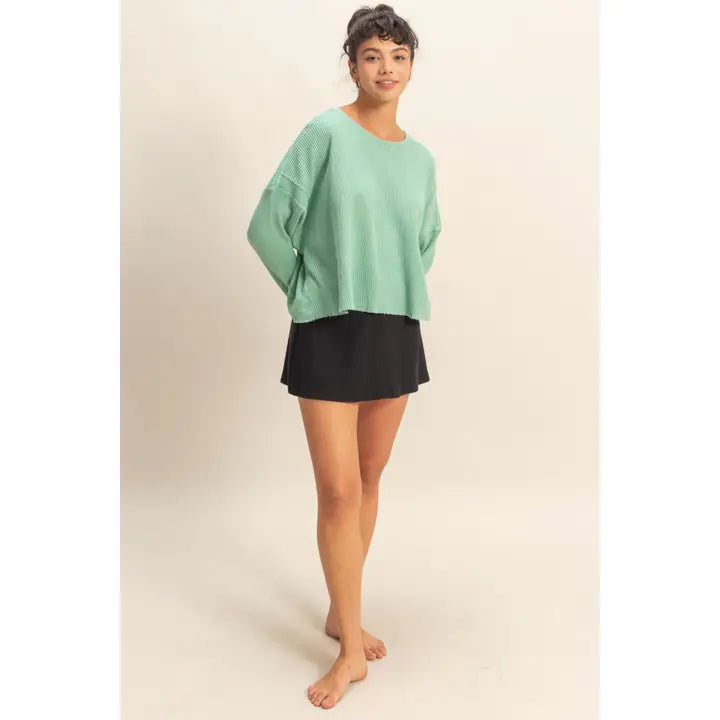 HYFVE RIBBED ELASTIC WAIST MINI SKORT