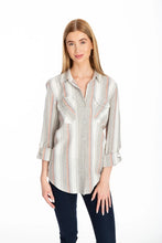Load image into Gallery viewer, GIVEN KALE LONG SLEEVE LACE UP BACK BUTTON UP
