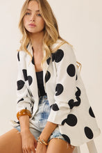 Load image into Gallery viewer, ODDI POLKA DOT CROPPED BLAZER WITH SCRUNCHED SLEEVES
