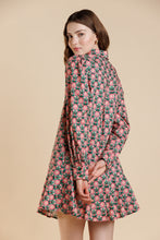 Load image into Gallery viewer, A &amp; SHE FLORAL PRINT LONG SLEEVE MINI DRESS
