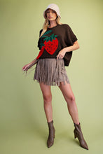 Load image into Gallery viewer, EASEL FAUX SUEDE FRINGE MINI SKIRT
