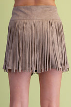 Load image into Gallery viewer, EASEL FAUX SUEDE FRINGE MINI SKIRT
