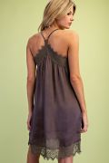 Load image into Gallery viewer, EASEL LACE HEM CAMI SATIN SLIP DRESS
