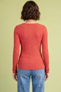 Load image into Gallery viewer, EASEL LACE V NECK TEXTURED RIB KNIT TOP
