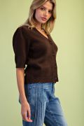 Load image into Gallery viewer, EASEL ELBOW SLVS KNITTED SWEATER CARDIGAN
