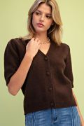 Load image into Gallery viewer, EASEL ELBOW SLVS KNITTED SWEATER CARDIGAN
