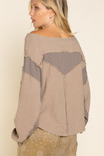 Load image into Gallery viewer, POL TAUPE LONGSLEEVED GAUZE FLOWY SHIRT
