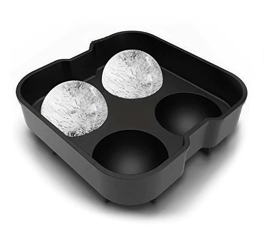 MAD MEN Black jumbo 4 ball silicone ice tray
